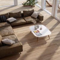 ceramic tiles copy wooden pattern in living room